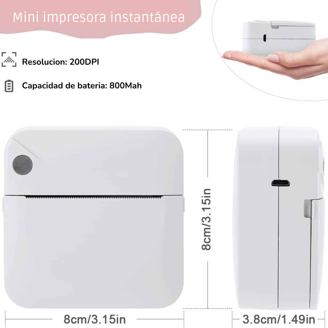 Mini impresora térmica portátil Bluetooth