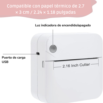 Mini impresora térmica portátil Bluetooth