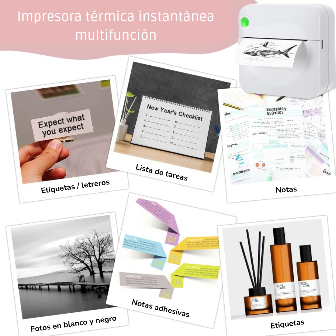 Mini impresora térmica portátil Bluetooth