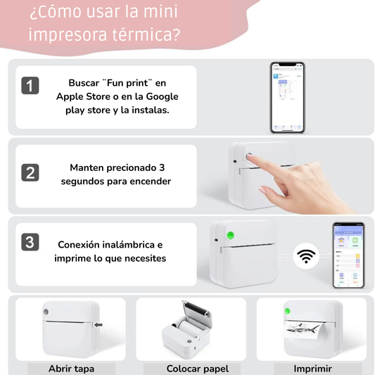 Mini impresora térmica portátil Bluetooth